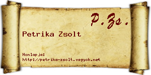 Petrika Zsolt névjegykártya